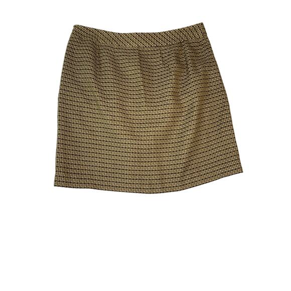 Ann Taylor Loft Women’s 8 Wool Blend Pencil Skirt Mini Skirt Lined Brown Gold - Picture 3 of 3